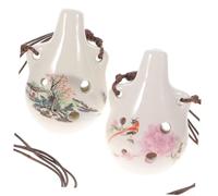TOYANDONA 2piezas Ocarina Flauta Portátil Ocarinas Para Principiantes Cerámica Blanca Melodiosa y Agradable