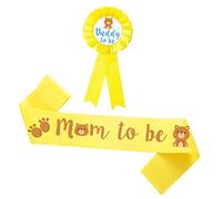 TOYANDONA 2piezas Sash y Pin Para Shower Decoraciones Para Mamá y Papá Punto De Serlo Accesorios Divertidos Para Celebraciones De Embarazo y Bautizo