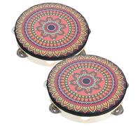 TOYANDONA 2piezas Tambor De Mano Madera y Inoxidable Fácil De Transportar Para Ensayos