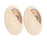 TOYANDONA 2piezas Tarjetas de Mes para Mensual de Círculos de Madera Letrero de Anuncio para Fotos Tarjetas de Logros del Recién Nacido Mes del Letrero Nombre para Niñas