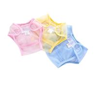 TOYANDONA 3 Pañales de Entrenamiento Reutilizables para Bebés Cubrepañales de Tela de Malla Transpirables Talla S 80 6-12 Lbs 0-6 Meses Colores Rosa Amarillo y Azul Lavables y