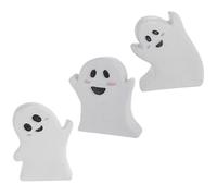 TOYANDONA 3 Piezas Adorno de Mesa de Halloween Letrero de Fantasma en Madera Clara, Decoración Creativa y Compacta para Fiestas y Bromas Familiares