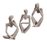 TOYANDONA 3 Piezas Adornos De Figuras Abstractas Estatua Pensador Decoración De Escritorio para Figuritas Coleccionables De Pensadores Jarrón Pensador Estatuilla Familiar Oficina Resina