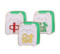 TOYANDONA 3 Piezas Broche de Mahjong de Aleación 3 Piezas, Pin de Solapa Chino Suerte para Ropa, Chaquetas y Sombreros, Adorno Decorativo Femenino Emblema Oriental de Prosperidad