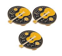 TOYANDONA 3 piezas Broches de Instrumentos Musicales de Aleación con Esmalte Brillante Juego Guitarra y Batería Broche Flauta para Bufandas y Ropa Creativa