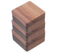 TOYANDONA 3 Piezas Caja de Almacenamiento Color Café para Monedas de Madera Natural Cierre Magnético Seguro y Diseño Cuadrado para Oficina y Escritorio