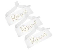 TOYANDONA 3 Piezas Cartel de Sillas Reservadas para Bodas en Acrílico Dorado, Fácil Instalación y Transparencia Cristalina, Adecuado para Eventos y Celebraciones Modernas y Sofisticadas
