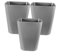 TOYANDONA 3 Piezas Conjunto de Papeleras Cuadradas sin Tapa Gris Pequeño para Dormitorio Baño y Oficina Contenedores Compactos para Organización de Residuos Cocina y Sala de Estar
