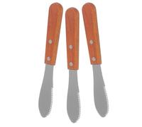 TOYANDONA 3 Piezas Cuchillos Cortadores para Queso y Mantequilla con Mango de Madera Espátula Untadora para Mermelada y Aderezos Herramienta de Cocina Práctica y Duradera para Rebanar