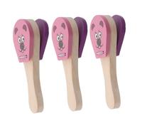 TOYANDONA 3 piezas de Madera para Instrumentos de Percusión con Diseño de Ratón para Educación Temprana y Desarrollo Sensorial Juguete Musical para Manos Pequeñas