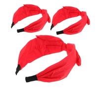 TOYANDONA 3 piezas Diademas con Lazo Rojo y Orejas de Conejo de Accesorios de Cabello Hechos Mano para Niñas y Mujeres Fiestas