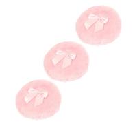 TOYANDONA 3 Piezas hojaldre de arco estera más cálido mezclador cosa fórmula kit de maquillaje kit maquillaje soplo de polvo seco borla de polvo para el cuerpo con de lazo felpa rosa
