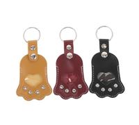 TOYANDONA 3 Piezas Llavero Conmemorativo para Mascotas Diseño de Pata Elegante Almacenamiento de Pelo de Mascota Resistente PU Accesorio Sentimental para de Animales Regalo Recuerdo Duradero