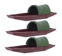 TOYANDONA 3 Piezas Ornamentos para Acuarios Barcos Flotantes Retro Figuras Miniatura de Barcos de Pesca para Decoración de Paisajes Acuáticos Jardín de Hadas y Bonsái Diseño y Detallado