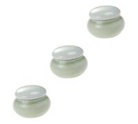 TOYANDONA 3 Piezas Tarro De Té De Cerámica Con Tapa Tarro De Crema Vacío Tarro De Bálsamo Labial De Cerámica Envases Cosméticos Con Tapas Rostro Plato De Collar Fundación Viajar Anillo