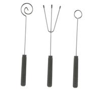 TOYANDONA 3 piezas Tenedor para Chocolate de Acero Inoxidable con Mango de Plástico Ergonómico Herramienta para Baño de Chocolate y Decoración de Repostería para Fondue Queso y Bombones