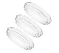 TOYANDONA 3 Piezas Vidrio Transparente Jabonera Ovalada para Baño y