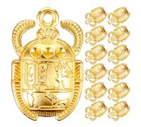 TOYANDONA 35 Piezas Colgantes Metálicos de Escarabajo Egipcio Dorado Colgantes para Manualidades DIY Pulseras Llaveros y Joyería Artesanal Símbolos de Protección y Renacimiento