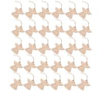 TOYANDONA 36 Figuras de Ángeles Navideños de Madera sin Pintar Rodajas de Madera Natural para Manualidades Adornos Colgantes Blancos para Decorar Árbol y Proyectos DIY Paquete de 36