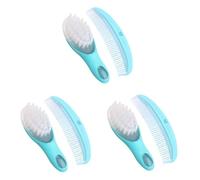 TOYANDONA 3juegos Peine y Cepillo Para Bebés Kit De Masaje Para Recién Nacidos Azul Circulación Sanguínea y Desarrollo Cerebral Diseño Antideslizante y Seguro