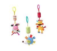 TOYANDONA 3piezas Colgante De Campana De Animal Para Cuna De Adorno De Carillón De Viento De Peluche Accesorio De Cama De Guardería Para Bebés Juguetes Sonajeros