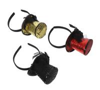 TOYANDONA 3piezas Diadema con Sombrero de Copa Mini Tocados con Lentejuelas Diademas para Cosplay para Fiestas de Carnaval Halloween y Disfraces para Mujeres