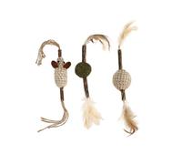 TOYANDONA 3piezas Juguetes De Madera para Gatos Forma De Tianlian y para Coquetear Juguetes Interesantes para Gatitos para Jugar Casa