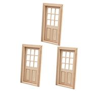 TOYANDONA 3piezas Mini Puerta De Madera para Casa De Decoración De Muebles Accesorio De Diseño Chic para