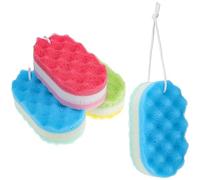 TOYANDONA 4 Esponjas de Ducha Cuerda para Colgar, Tamaño Grande Exfoliantes Corporales de Esponja Natural y Diseño Estilizado para Limpieza y Cuidado Diario