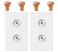 TOYANDONA 4 Ganchos Adhesivos de Pared de Madera Gancho Colgante sin Taladro para Cocina Baño y Dormitorio para Colgar Ropa Bolsos y Sombreros Autoadhesivos y Decorativos
