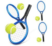 TOYANDONA 4 Juegos Mini Raquetas de Tenis y Juego Miniatura de Tenis Decoración para Muñecas y Accesorios Deportivos para Claves y Juguetes Portátiles Diseño Detallado y Realista Color Azul