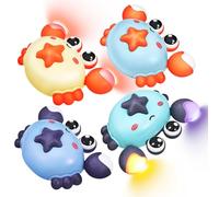 TOYANDONA 4 Juguetes De Cangrejo para Gatear Juguetes para Bebés Boca Abajo para Bebés Recién Nacidos De 3 A 6 Y De 6 A 12 Meses Cangrejo Iluminado Que Camina Y Se Mueve Juguete De