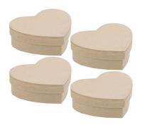 TOYANDONA 4 Piezas Caja de Embalaje de Amor, Caja de Papel en Forma de Corazón, Marrón, Cartón Kraft, Fácil de Pintar y Decorar, para Almacenamiento Creativo y Bodas