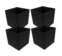 TOYANDONA 4 Piezas Cajas de Almacenamiento Plegables de Tela Contenedores Multifuncionales para Organizar Ropa y Objetos Diseño Elegante y Práctico para y Oficina Color Negro