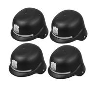 TOYANDONA 4 Piezas Casco Infantil Negro para Disfraz Sombreros de Plástico para Rol Fiesta Halloween y Actuaciones Escénicas