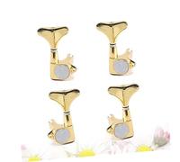 TOYANDONA 4 Piezas clavijas de afinación acústica de cabezal de guitarra acústica Perillas de cabezas de guitarra virolas de guitarra clavijas de afinación de bajo Golden