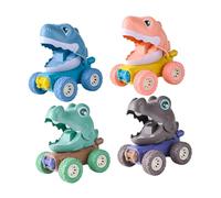 TOYANDONA 4 Piezas Coches de Inercia Dinosaurio Juguetes para Pequeños de Vehículos Divertidos para Interior y Decoración Infantil