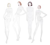 TOYANDONA 4 Piezas Conjunto de Plantillas de Dibujo para Diseño Femenino Reglas de Plástico, Ahorra y Cumple Diferentes Requisitos para Diseñadoras de Moda