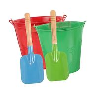 TOYANDONA 4 Piezas Cubo de Lata de jardinería Juguetes Infantiles out Door Toys Juego para niños Pala Juguetes de Playa Juguete para niños Cubo de Juguete para Jugar a la Arena Mini Metal