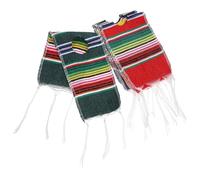 TOYANDONA 4 Piezas Decoración Cubierta Botella De Vino Fundas para Botellas Mini Sarapes para Decoración Mexicana para Fiestas del Cinco De Mayo