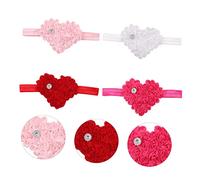 TOYANDONA 4 Piezas diademas artículos para bebés diadema bebé balancín vine diadema de niñas Diadema de recién nacidos de Navidad tocado de corazón infantil de navidad gasa rojo