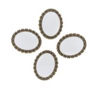 TOYANDONA 4 Piezas Espejo Miniatura para Casa de Muñecas de Espejos Ovalados con Marco de Estilo Vintage para Decoración de Dormitorios y Baños Miniatura Muebles para Casa de Muñecas