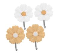 TOYANDONA 4 piezas Ganchos Adhesivos de Pared con Diseño de Flor Pequeña de Resistentes para Colgar Ropa Llaves y Adornos Organizador Práctico para Cocina Baño y Habitación Color Aleatorio