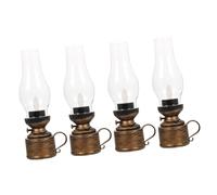 TOYANDONA 4 Piezas Lámparas LED Retro de Aceite Simulación Decoración Vintage de Escritorio para Ambiente Cálido Lámparas Quinqué Decorativas Resistentes y Elegantes para Hogar y Negocio
