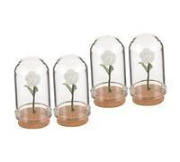 TOYANDONA 4 Piezas Mini Botas Falsas Rosa Miniatura Mini Decoración De Casa De Muñecas Flores En Maceta En Miniatura Flores En Miniatura Planta Simulada Artificial Resina Rosa Blanca