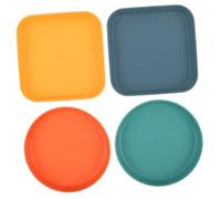 TOYANDONA 4 Piezas Platos para Gatos y Perros Cuencos Planos de Fáciles de Limpiar Resistentes y Multifuncionales para Comida Húmeda Seca y Snacks Diseño Estilizado para Mascotas Pequeñas