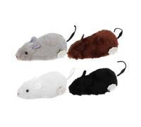 TOYANDONA 4 Piezas Ratón de Juguete mecánico Juguete de Cuerda para Gatos Ratones Terminar Juguetes para Gatos de Cuerda Juguete de Gato de ratón chirriante el plastico Color Aleatorio