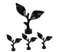 TOYANDONA 4 Piezas Remates para Barra de Cortina de Forja Hierro Resistente de Decoración Mate Negra para Accesorios de Cortinas sin Taladrar