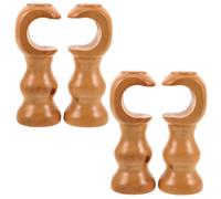 TOYANDONA 4 Piezas Soporte para Barra de Cortina de Madera Beige Base Sólida, Diseño Clásico y Carga Resistente Adecuado para Decoración del Hogar y Estudio
