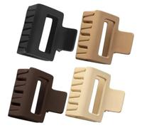 TOYANDONA 4 Pinzas Cabello Cuadradas de Plástico y Resina, Diseño Minimalista Antideslizante y Resistente, Accesorio Elegante para Mujeres en Diversas Ocasiones